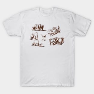 Studies of Cattle by John Singer Sargent T-Shirt